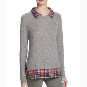 Joie Sweaters - Joie Gray Cashmere Plaid Shirt Sweater Combo XS Joie Sweaters - Joie Gray Cashmere Plaid Shirt Sweater Combo XS